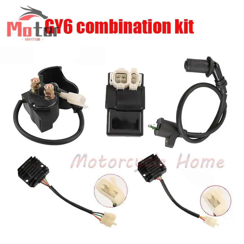 Gy6 50cc-150cc motorcycle ATV go kart high-performance racing 4/5-wire rectifier ignition coil electrode spark plug relay kit