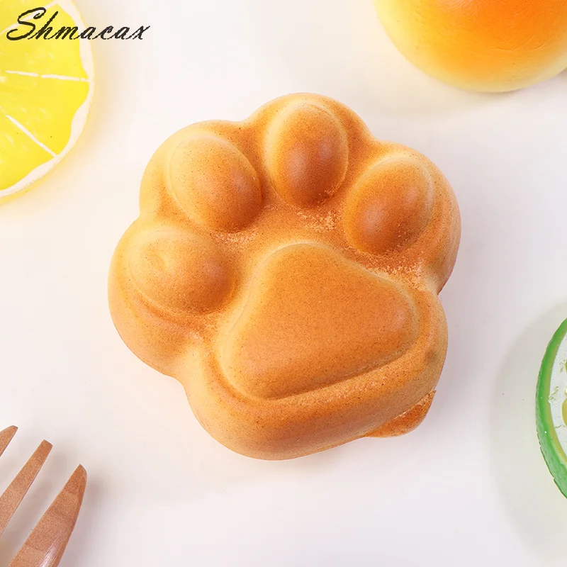 Slow Rebound Pinch Music Decompression Vent Toy Squishy Slow Rising Caramel Color Cat Claw Bread