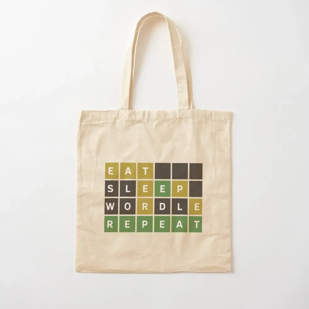 Eat Sleep Wordle Repeat (Wordle Style) Tote Bag canvas tote bag cloth bag woman tote shopper women canvas