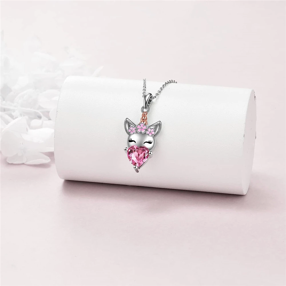 Creative Cartoon Wreath Unicorn Drop Oil Pendant Necklace for Women Cute Animal Jewelry Accessories Exquisite Birthday Love Gift