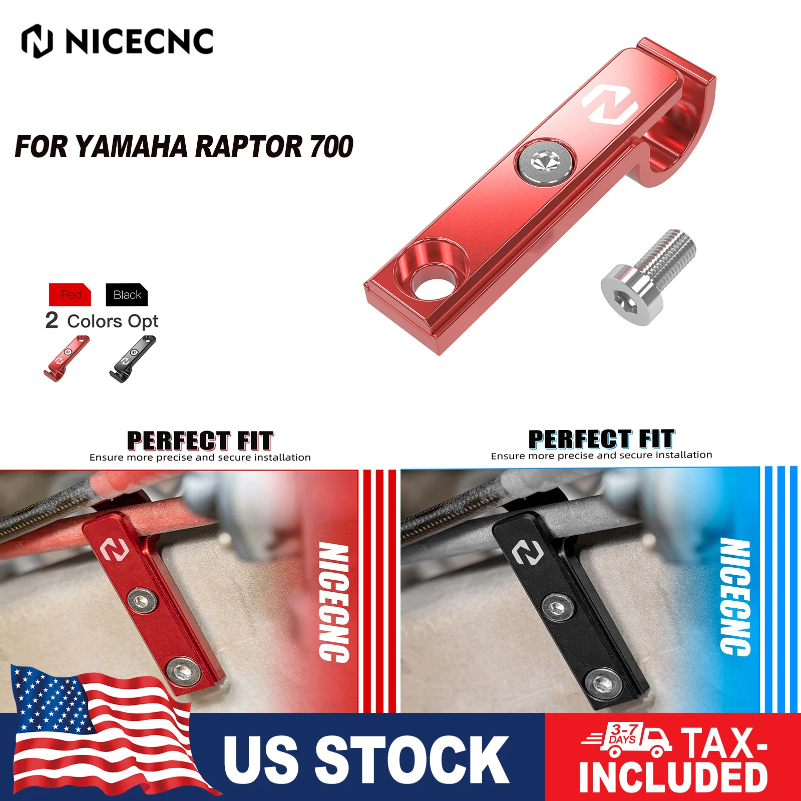 

NICECNC Raptor 700, держатель хомута тормозного шланга для Yamaha Raptor 700 2006-2023 Raptor 700R 2009-2023, алюминиевые детали для квадроциклов