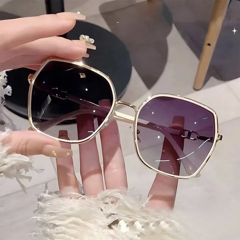 للجنسين إطار مربع النظارات الشمسية الرجال النساء الفاخرة التدرج حجم كبير نظارات شمسية العصرية في الهواء الطلق السفر القيادة نظارات للسيدات