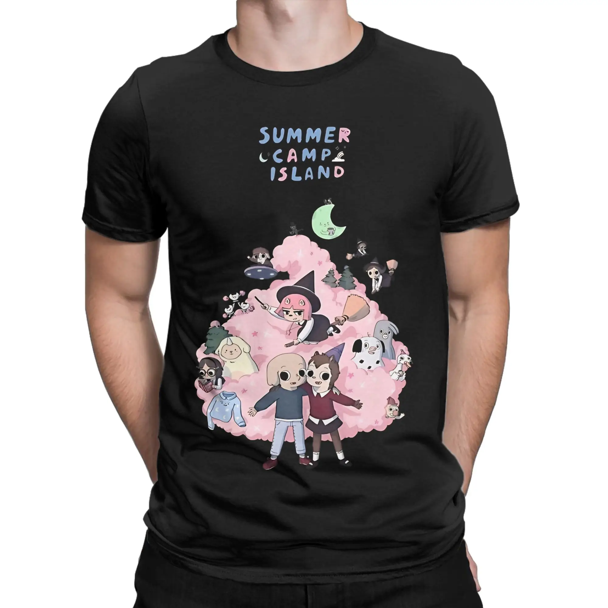 Summer Camp Island Magical Characters Cloud Essential Shirt Graphic 100% Cotton T-Shirt summer camp island Tees Tops For Men