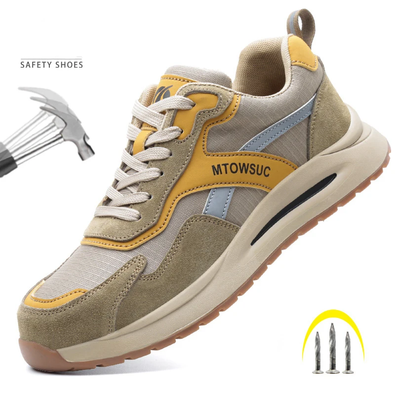 new style Cross-border labor protection shoes anti-smash and anti-puncture men breathable safety work shoes