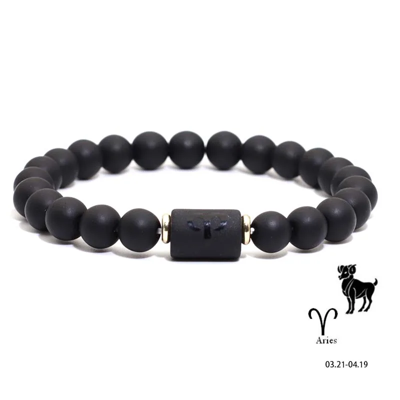 زودياك علامات كوكبة زوجين سوار ، العذراء الميزان مطرز سوار ، التأمل اليوغا ، حجر الجزع ، عشاق هدية