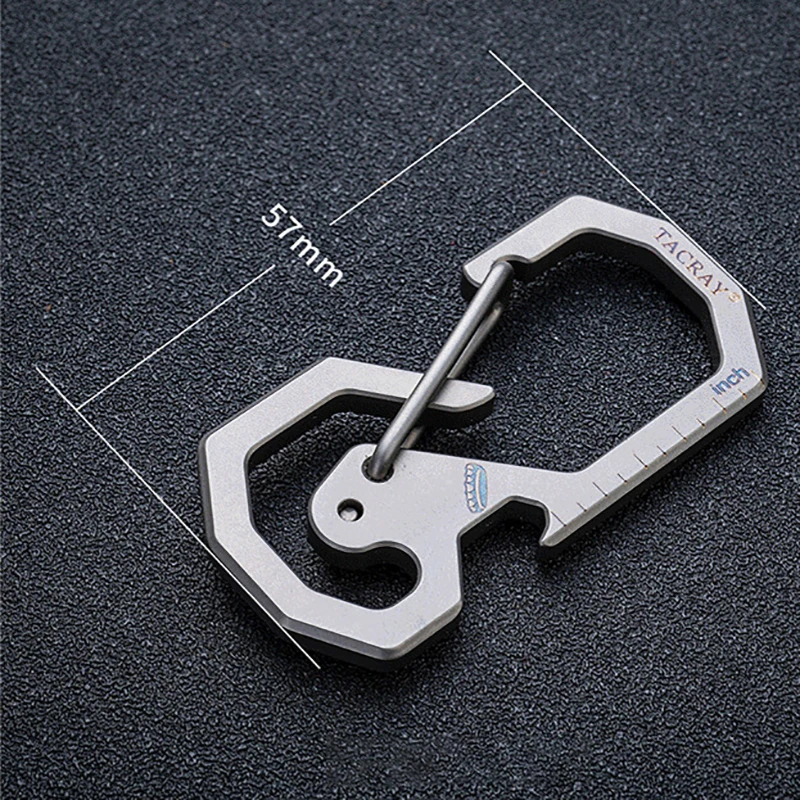 Titanium Alloy Keychain Multifunctional EDC Tool With Bottle Opener And Scale, Suitable For Outdoor And Mountaineering Carrying