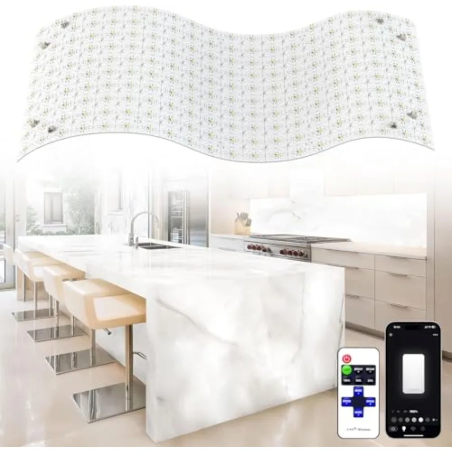 LED Backlight Sheet 2V 36W 6000K White Flexible Led Panel Lights with Alexa and APP Remote Control Dimmable Backlit Light 19.7X
