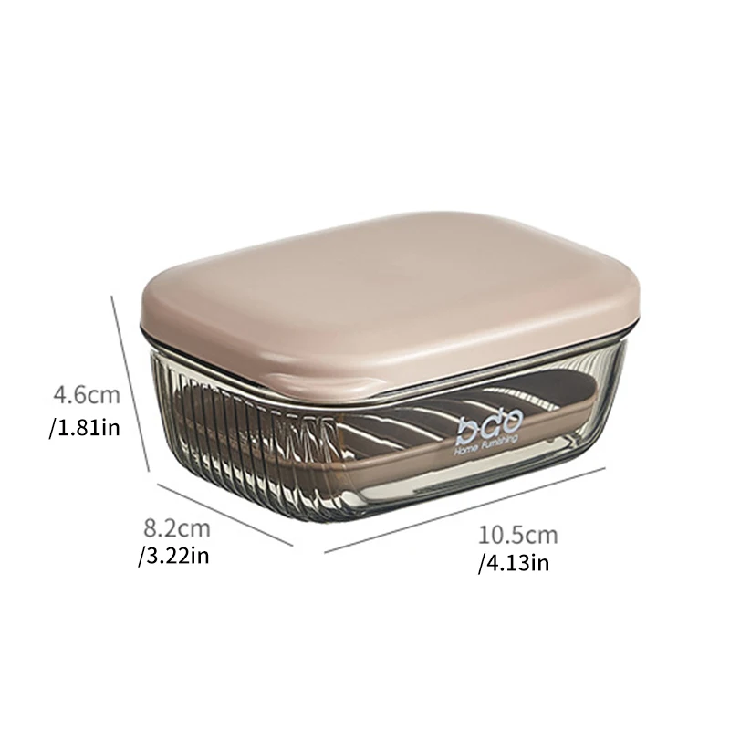 Simple clamshell drain soap box home dormitory soap box bathroom storage box with cover transparent soap box