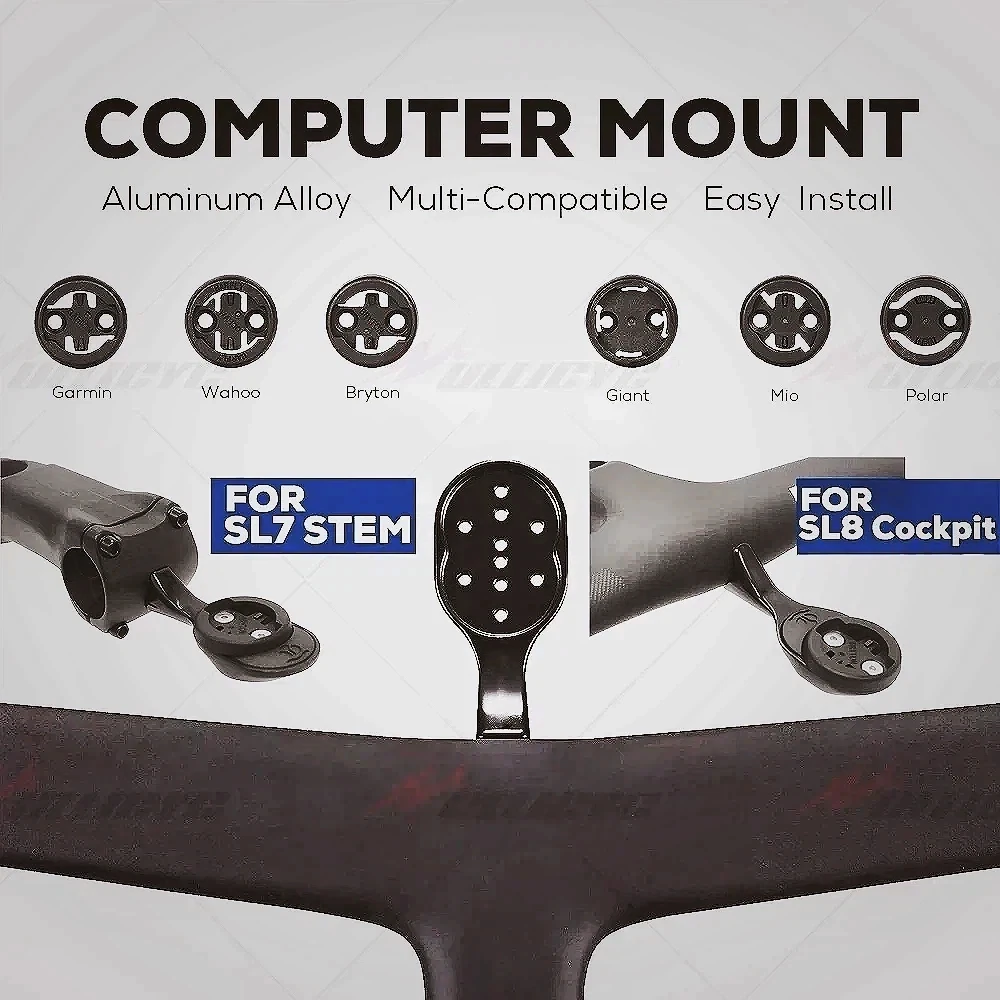 For SL8 SL7 Out Front Computer Holder Stopwatch Mount GPS Bike Mount For Garmin Gopro Bryton Wahoo Aluminum alloy
