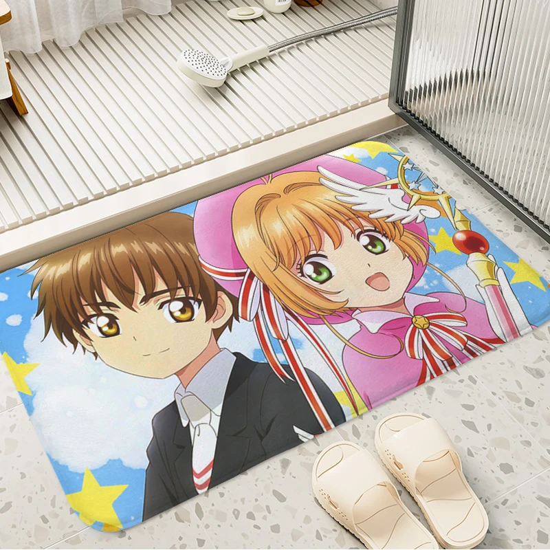 Door Mat for Bathroom Sakura Card Captor Hallway Entrance Door Doormat Non-slip Kitchen Balcony Corridor Carpet Bedroom Rug