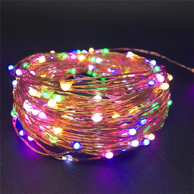 LED Copper Wire String Lights Outdoor 8 Modes Lighting Fairy Light Decor Wedding Garden Room Xmas Halloween Decorations for Home