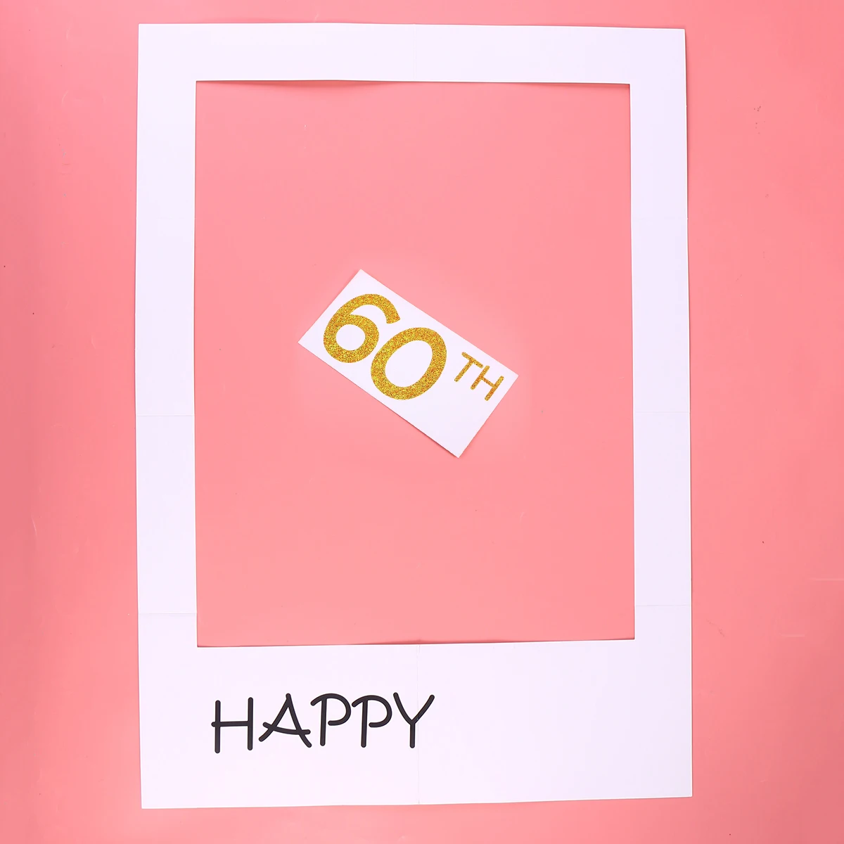 

Birthday Paper Photo Frame DIY Booth Props 60th Picture Cutouts New Year's Eve Portable Frames