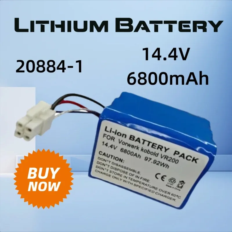 

14.4V 6800mAh for Vorwerk Kobold VR200 Lithium Battery 20884-1