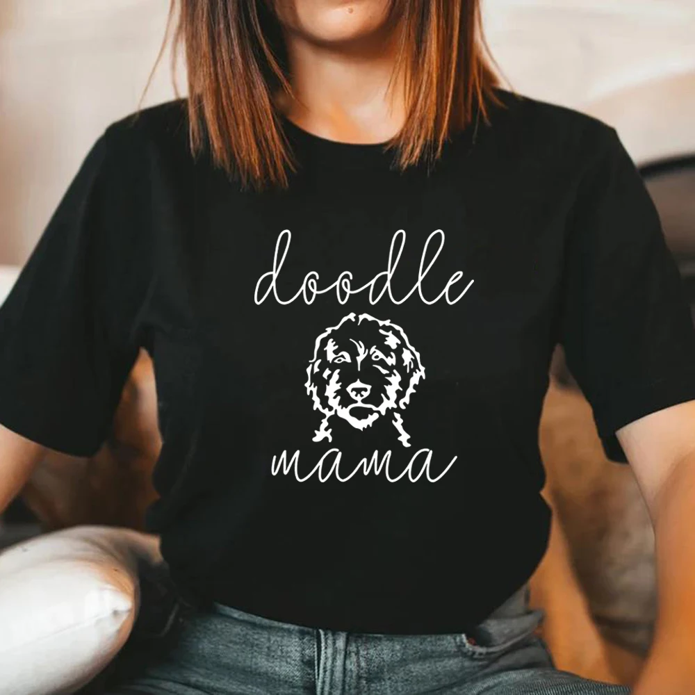 Doodle Mama T-shirt Doodle Mom Shirt Women Graphic T Shirts Short Slevee Printed Tees Vintage Top Dog Lover Gift Casual T-shirts