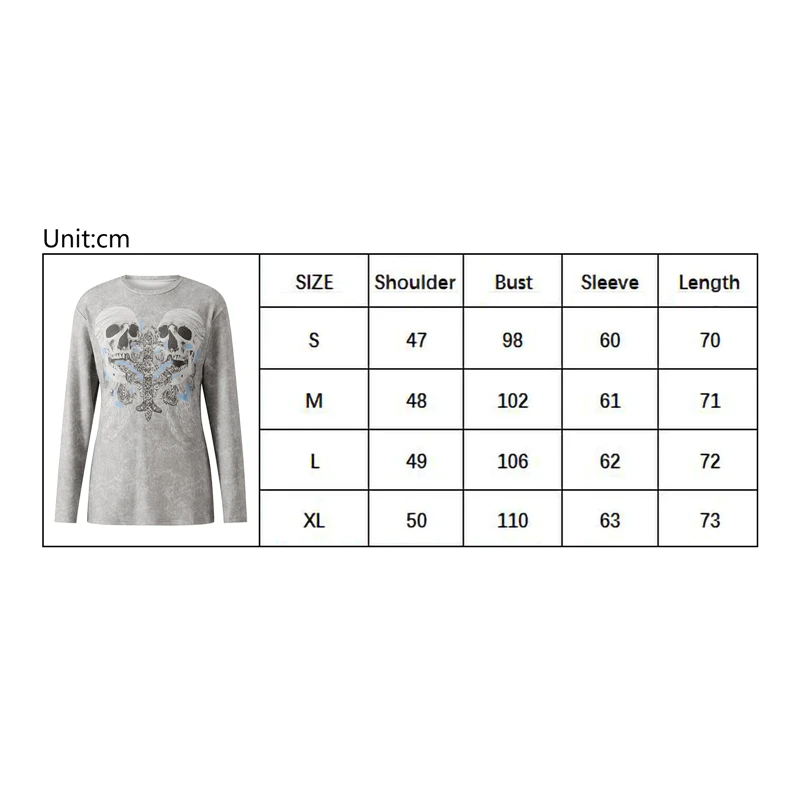 Gothic T Shirt Women Fairycore Grunge Long Sleeve Tops 2000s Aesthetic Punk Style Clothes y2k E Girl Tee Streetwear