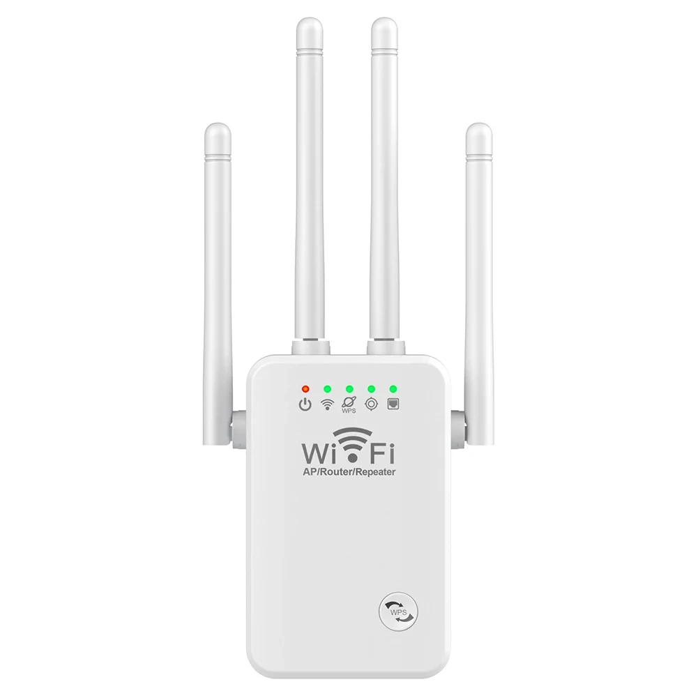 Extensores WiFi amplificador de señal 2,4G WiFi inalámbrico repetidor de Internet 300Mbps 4 antenas de largo alcance con puerto Ethernet para el hogar
