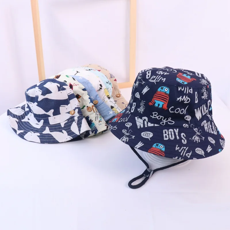 Cappelli a secchiello per bambini Panama Estate Neonate Cappello Ragazzi Berretto da pescatore Zoo Beach Swim Safari Secchio Bambino Baby Beach Sun Cap