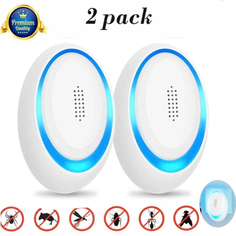2 Pack Ultrasonic Pest Control Repellent Device