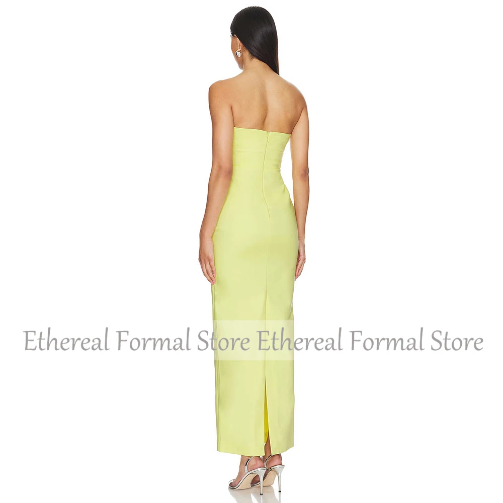 Meerjungfrau-Abendkleid, trägerloses Damen-Abendkleid für die Hochzeit, ärmellos, knöchellang, formelle Kleider