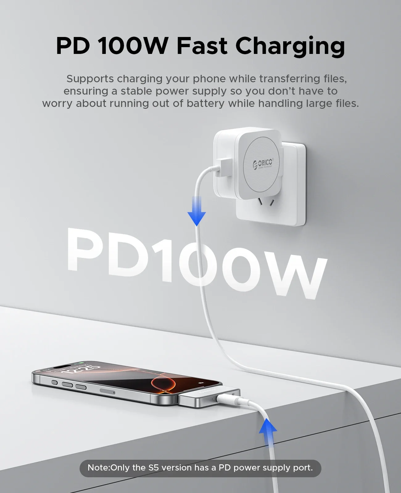 ORICO FlashPod Mini PSSD 64GB/128GB/256GB Portable SSD ProRes prise directe charge rapide pour Dashcam Mac PC iPhone 16/15