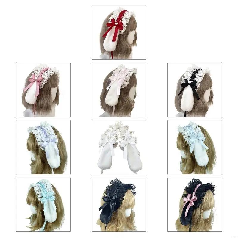 

49MF Mesh Lace Headdress Headband Maid Anime Cosplay Hair Accessories