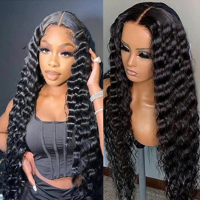 Brazilian Remy Human Hair Lace Front Wig With Net Closure Human Hair Curly Wig 13x4 13x6 Lace Frontal 200% Density 4x4 Cheap Wig for Women