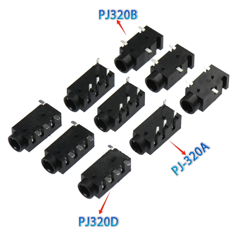AB45 100 Stück 3,5 mm Kopfhörer-Audio-Buchse 3/4 Pins Audio-Schnittstelle DIP/SMD