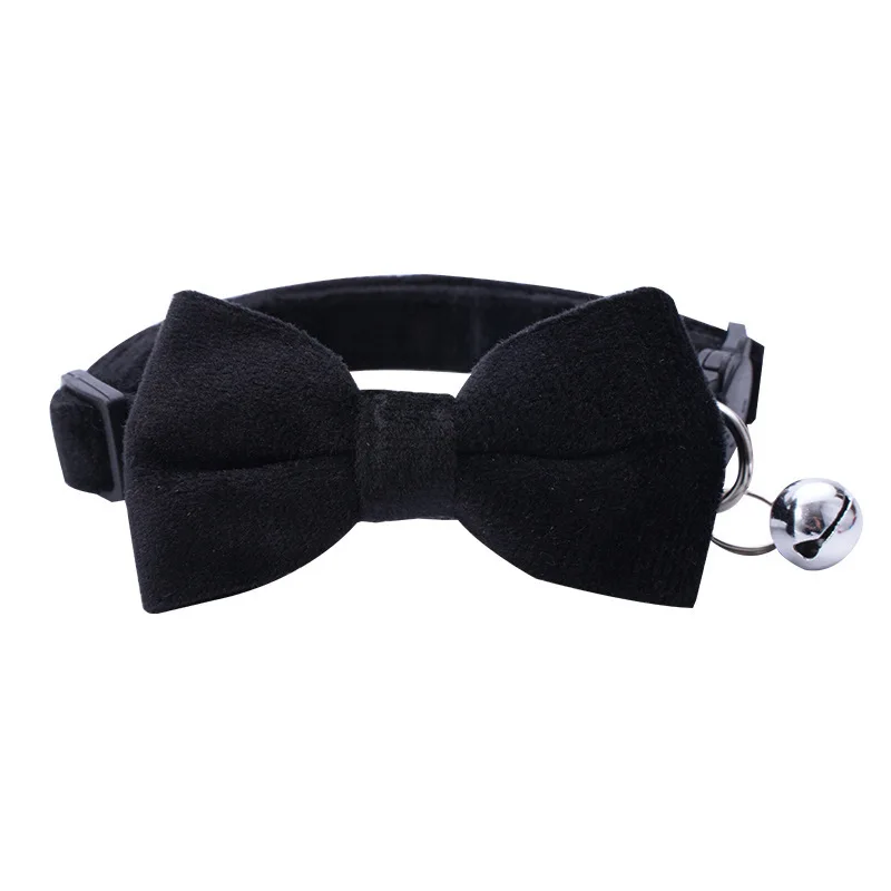 Abnehmbares Katzen- und Hundehalsband mit Fliege und Glocke, niedliches, verstellbares Hundehalsband mit Schleife und kleiner Glocke, Zubehör für Katzen – Detail 7
