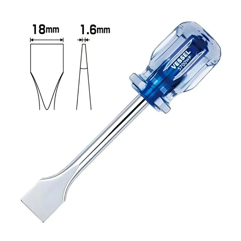 VESSEL NO.5700WP Faucet Driver, Large Flat-Head Screwdriver (18mm Width), Heavy-Duty, New, Made in Japan