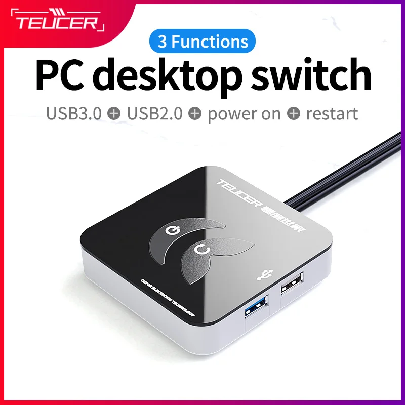 

Teucer KG-03 Desktop PC Computer Switch Power Supply on/Reset Button USB2.0/3.0 With 1m Cable HDD Bracket Paste Anti-theft Type