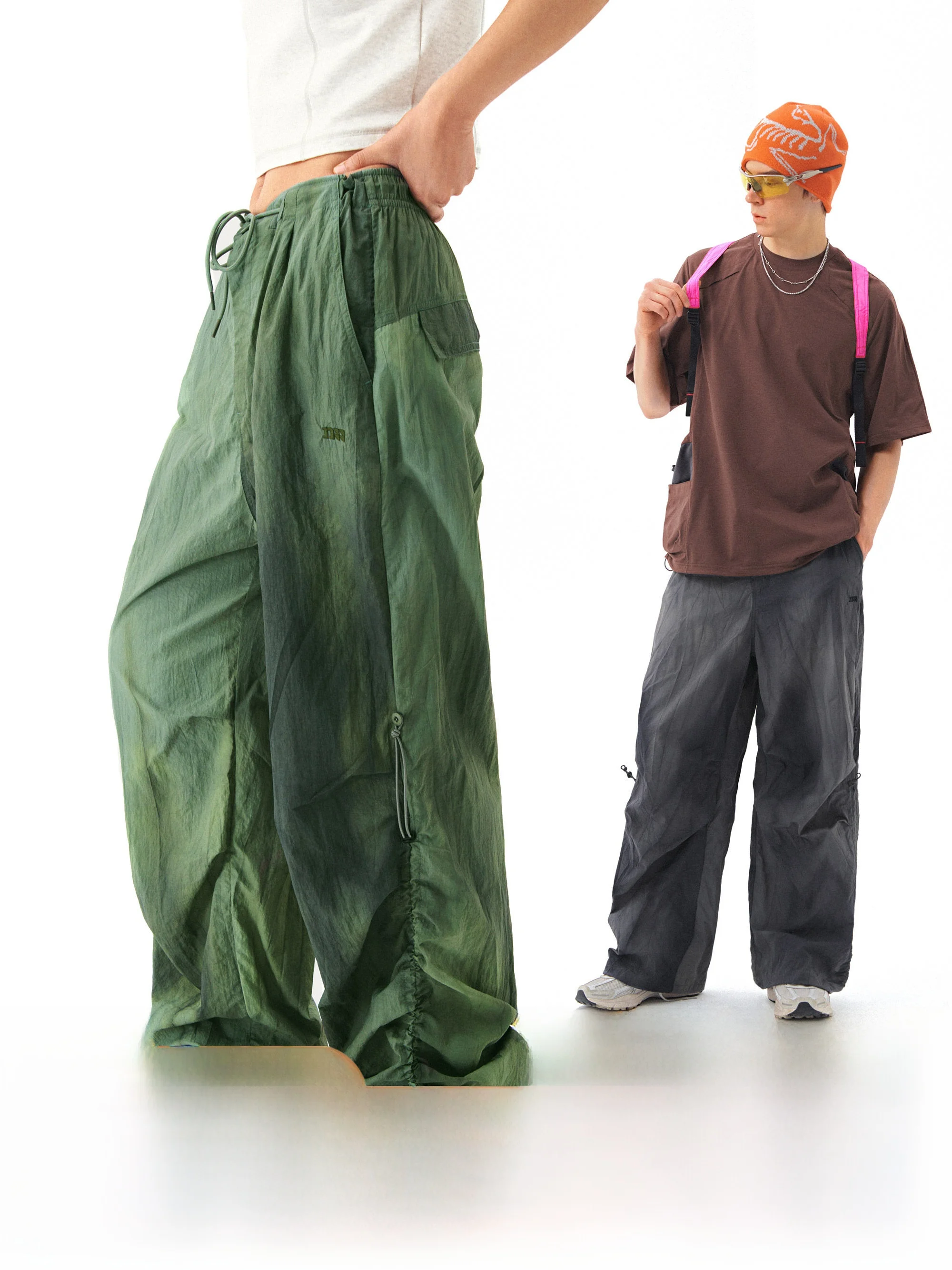 

Outdoor Casual Dyed Loose Fit Long Pants Adjustable Waist Umbrella Soldier Sle Men's Summer Lightweight Breathable orts