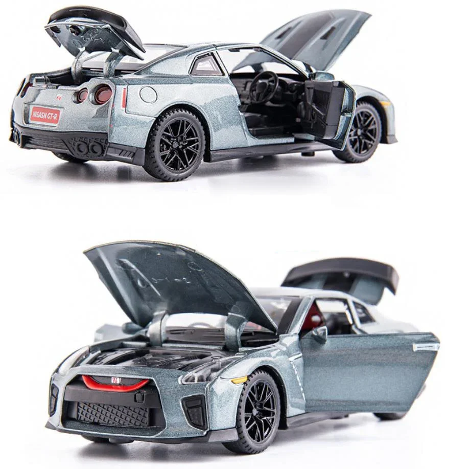1:32 일본 슈퍼 스포츠카 메탈 모델 라이트 & 사운드 닛산 GTR R35 다이캐스트 후진 자동차 장난감 컬렉션 패션 오너먼트