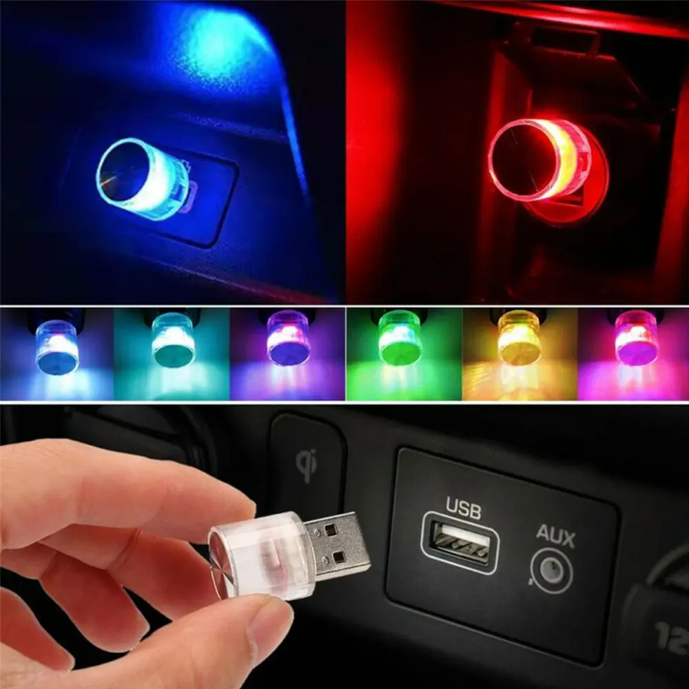 Mini USB Light Modeling Car Led Light Ambient Light Neon Interior Light Car Ambient Light USB Interior Light Home Decor Lamp