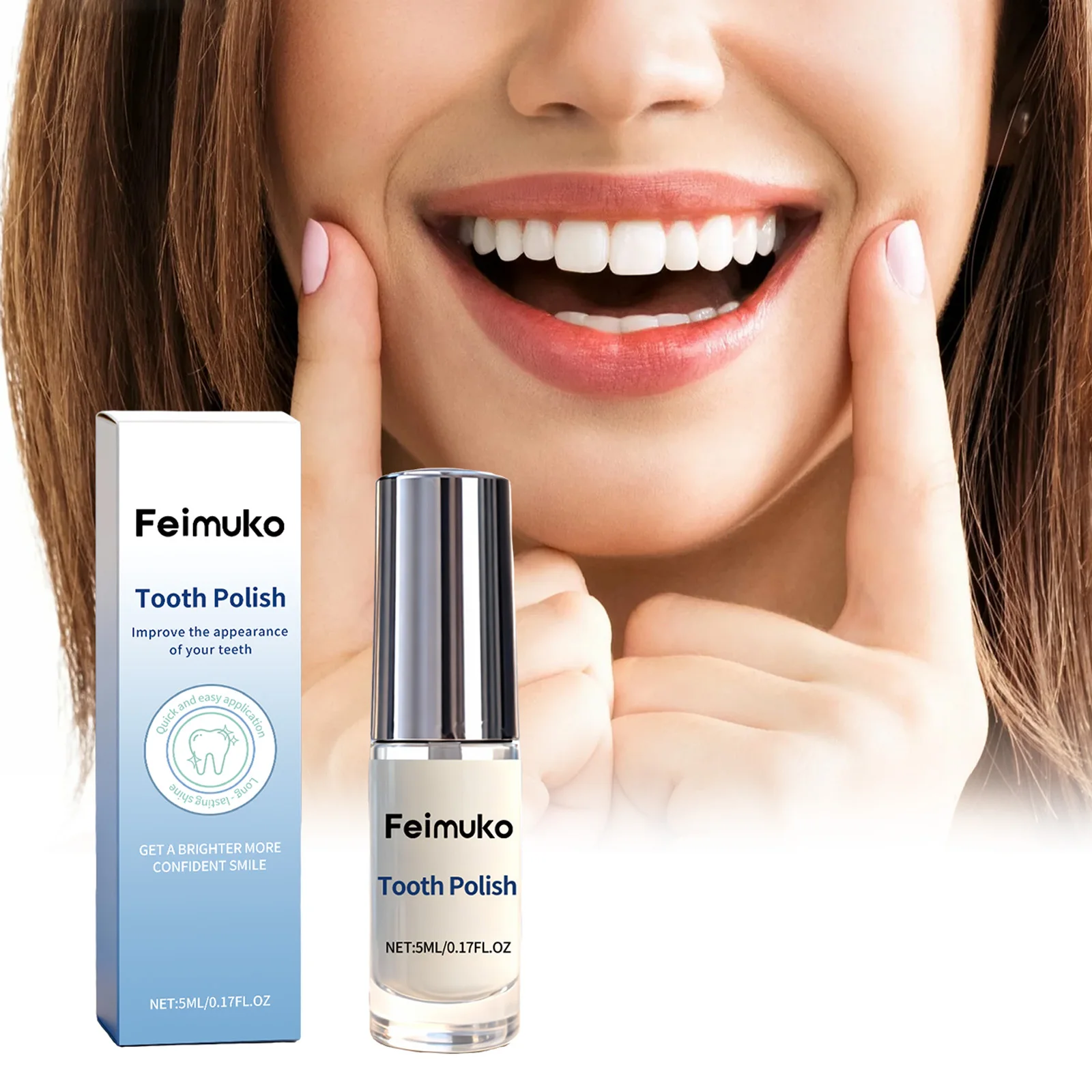 Pintura Blanqueadora de Dientes de Acción Rápida, Abrillantador de Sonrisa, Pintura para Cuidado Bucal con Hidroxiapatita, Elimina el Amarillo de los Dientes, Herramienta Dental para Blanqueamiento