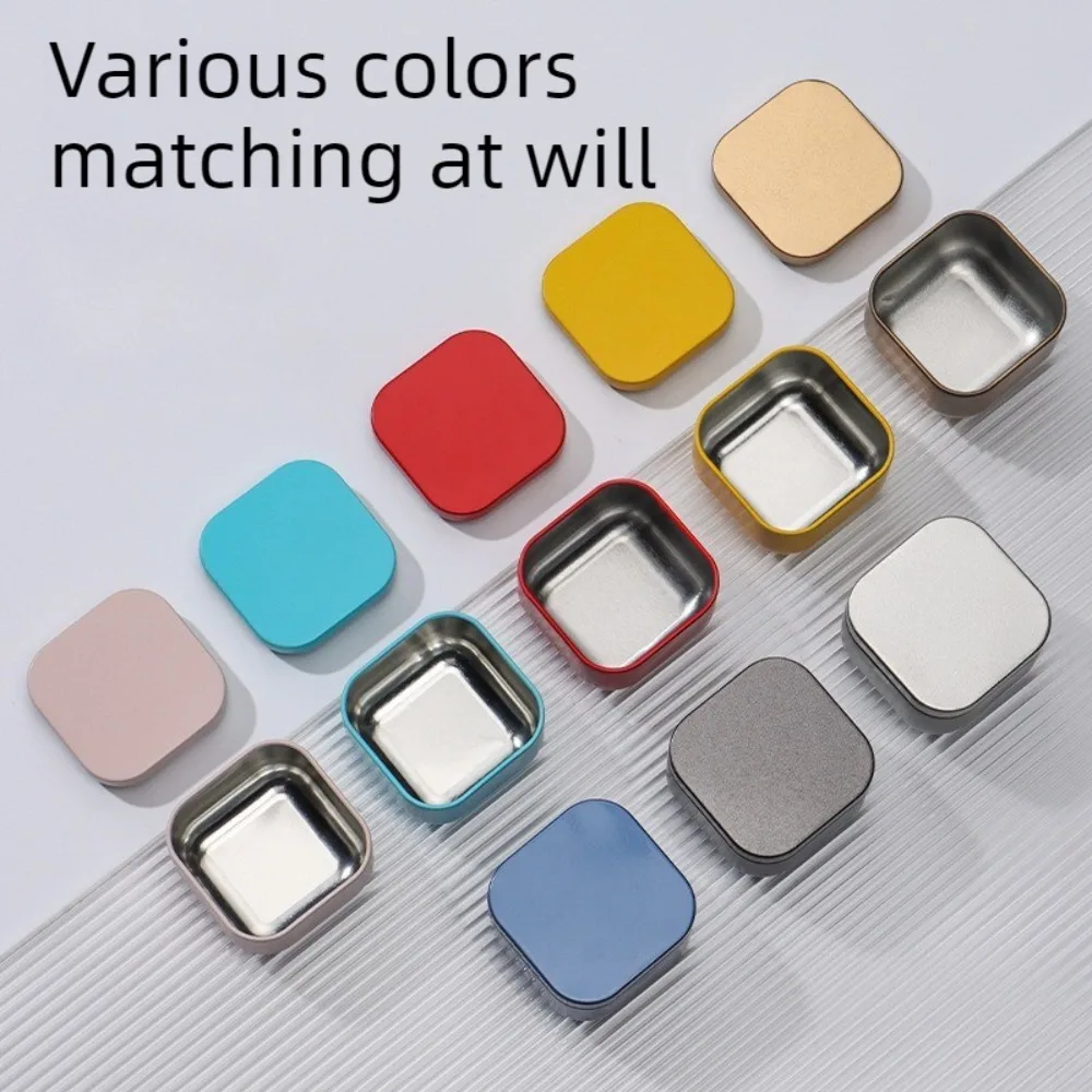 20PCS Empty Square Candle Jars 50ml Metal Jar Empty Tins Boxs Candy Pot Home Storage Containers with Lid Customizable Logo