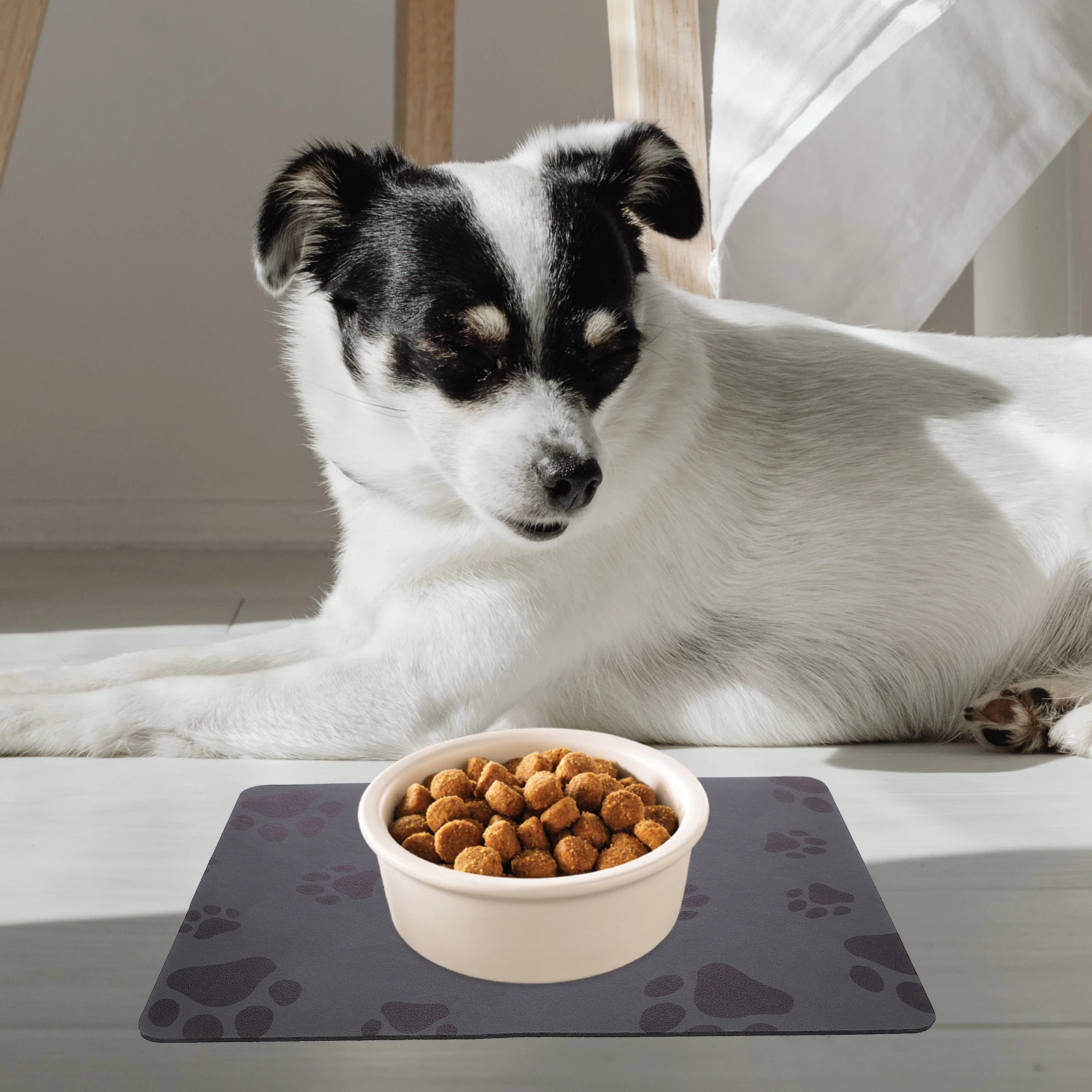 

Pet Feeding Mat For Cat Dog Absorbent Non-Slip Paw Pattern Diatomite Mat For Food Water Bowl Small Large Pet Feeding Mats