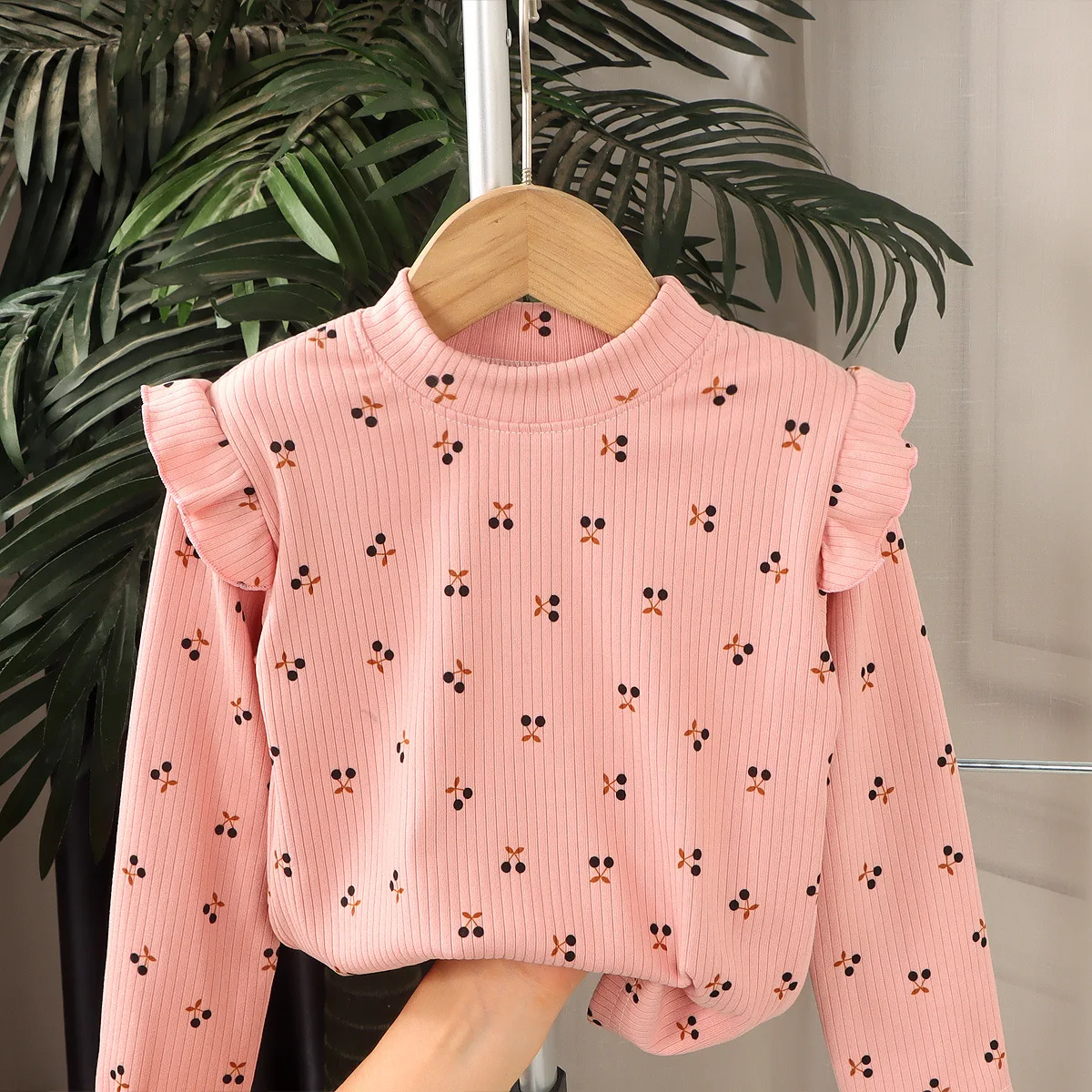 Girls Long Sleeve Floral Print Top Autumn Casual Versatile Base Layer Shirt Toddler Cute Blouse Outdoor For Daily Fashion Wear