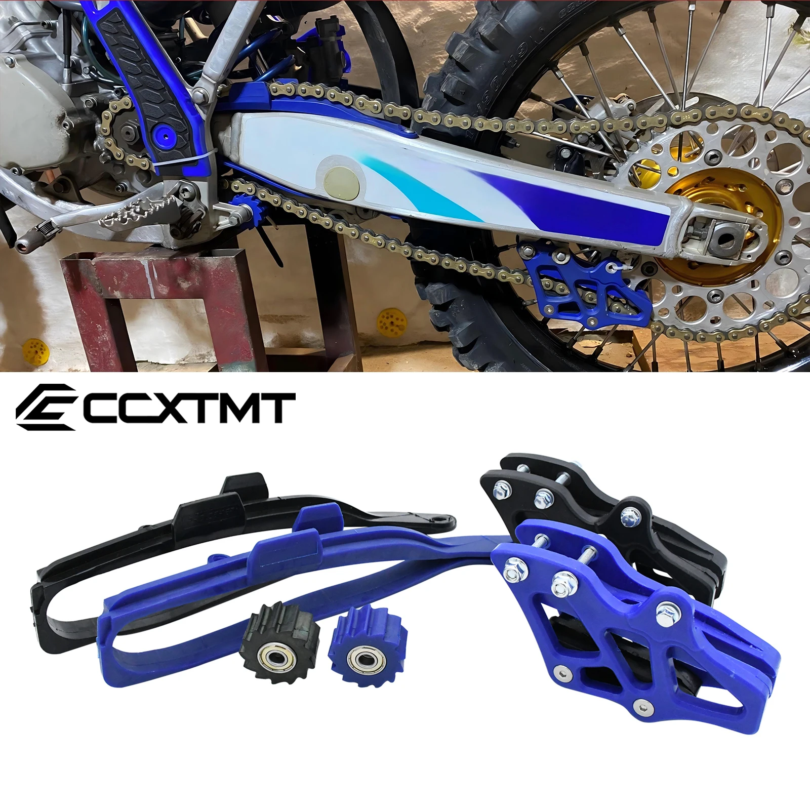 Guía deslizante de cadena basculante para motocicleta, guía de cadena de rodillo inferior, protector de piñón para Yamaha YZ125 YZ250 YZ250F YZ450F YZ250X WRF