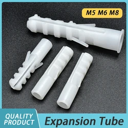 30-100pcs White Plastic Expansion Tube M5 M6 M8 Pipe Anchor Wall Plug Anchors Applicable to Self-tapping Screw Wall Anchors Plug