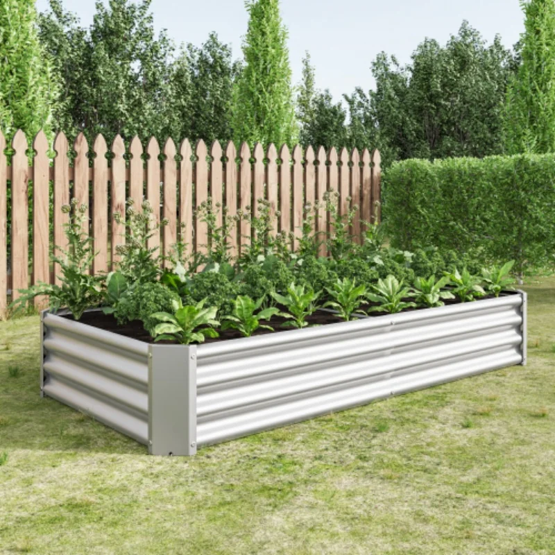 Garden metal elevated bed kit 6×3×1ft , suitable for flower pots, vegetables, and herbaceous plants, garden pot planter