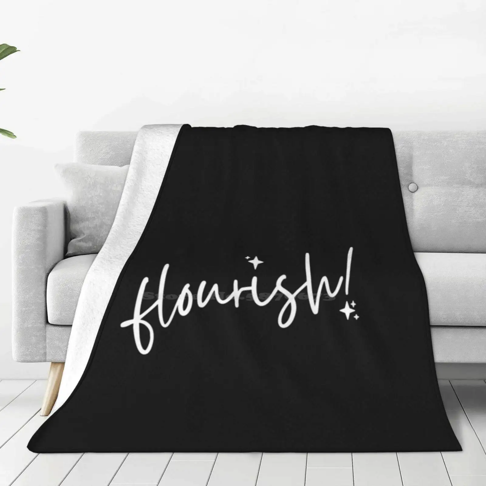 Flourish! White Text Hot Sale Printing High Qiality Warm Flannel Blanket Flourish Wandavision Fan Art Pop Culture Universe