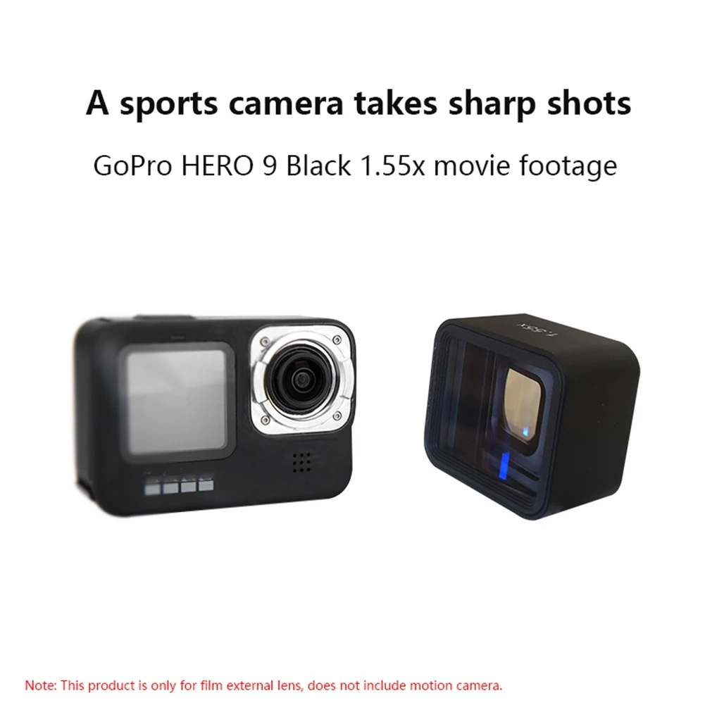 AED6-Anamorphic Widescreen Lens For Gopro HERO 9 Black Action Camera 1.55X Cinema Lens