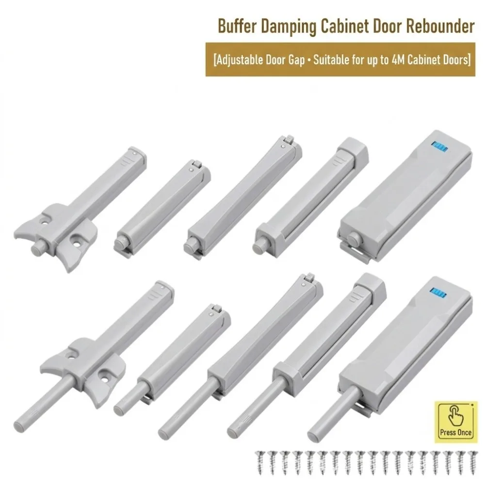 Plastic Push to Open Door Catcher Buffer Damper Self Rebounding Cabinet Door Latch Press to Open Heavy Duty Damper Buffer