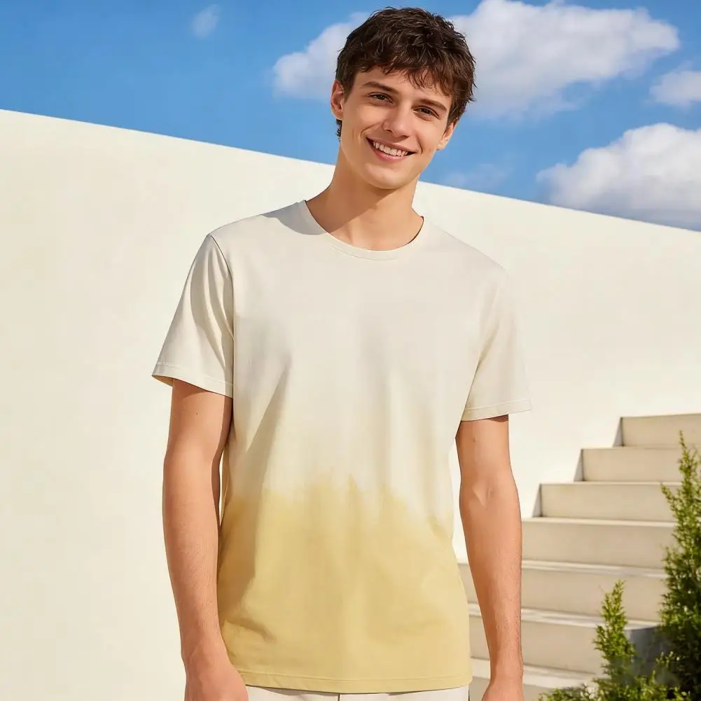 

Soft Fabric Men Shirt Short Sleeve Tee Shirt Loose Fit Thin Breathable Tops Summer Outdoor Sport T-shirt Daily Wear