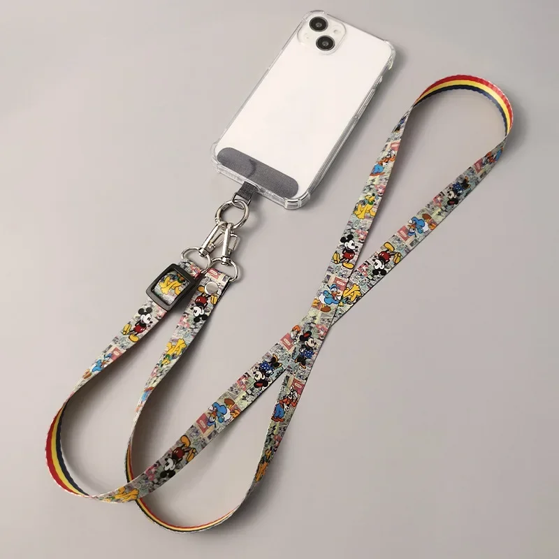 حزام كتف طويل متقاطع للجسم ، حبل هاتف محمول ، سلسلة تعليق واسعة من القماش ، كرتون لطيف ، رقبة قابلة للتعديل ، رباط قماشي للرقبة