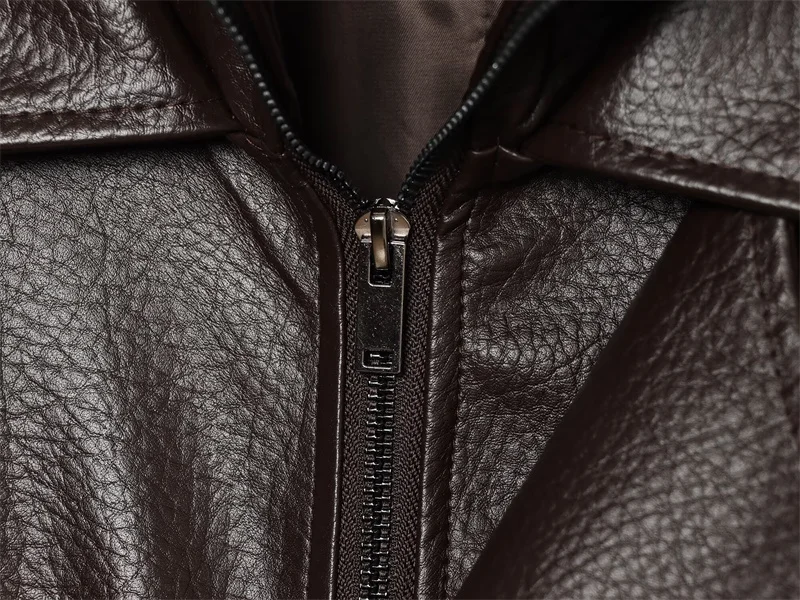 Guobioziy 2026 Fall New Women's Jacket 2026 Fall New Release Loose Faux Leather Biker Jacket Parka European and American Style