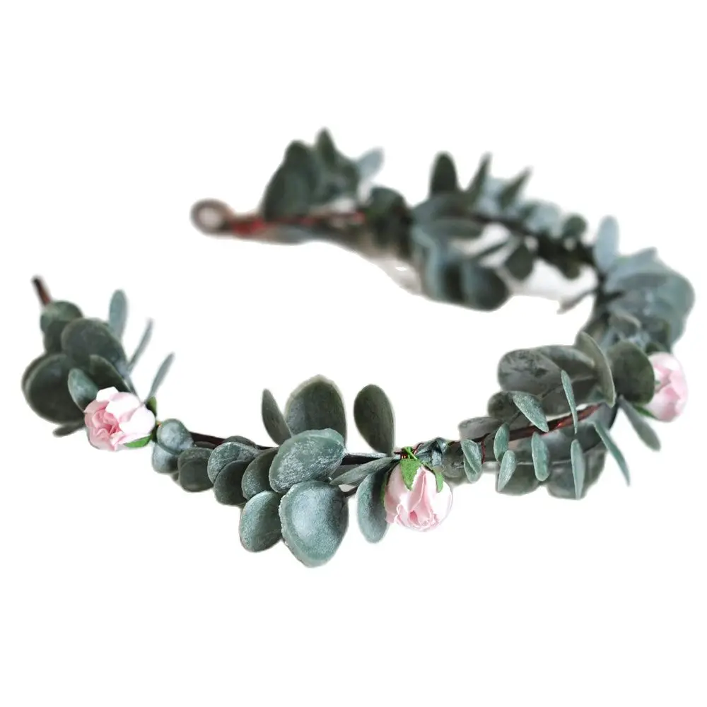 Hot New Foliage Baby Pink Handmade Shabby Chic Minimalism Design Original Design Flower Crown Wreath Tiara