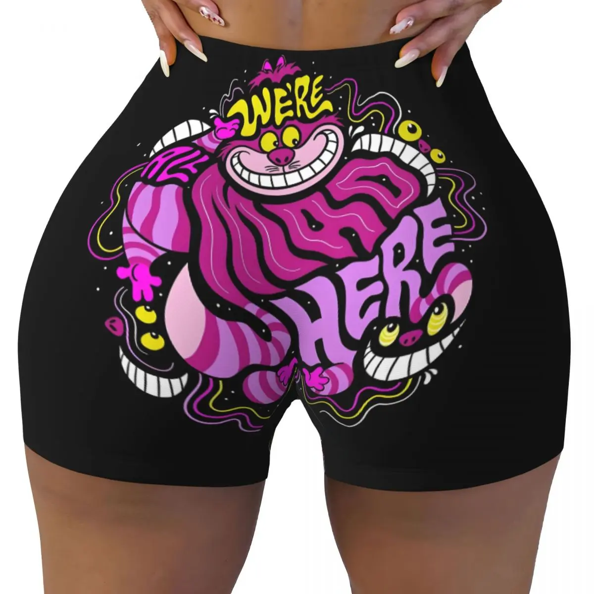 

Custom Cheshire Cat Workout Shorts Women's Gym Running Biker Yoga Shorts