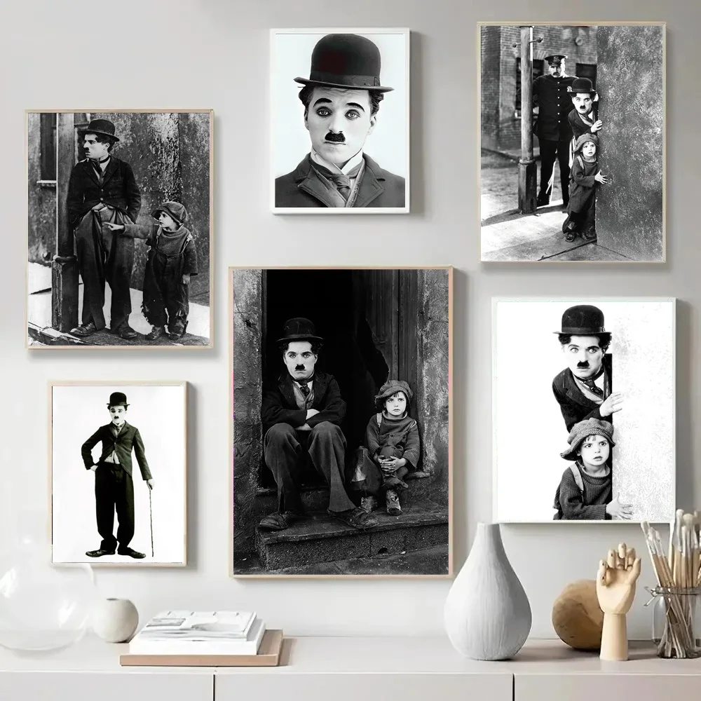 Poster Prints New C-Charlies Poster C-Chaplins Classic Movie Actor Gifts Canvas Painting Wall Art Picture Living Room Home Decor