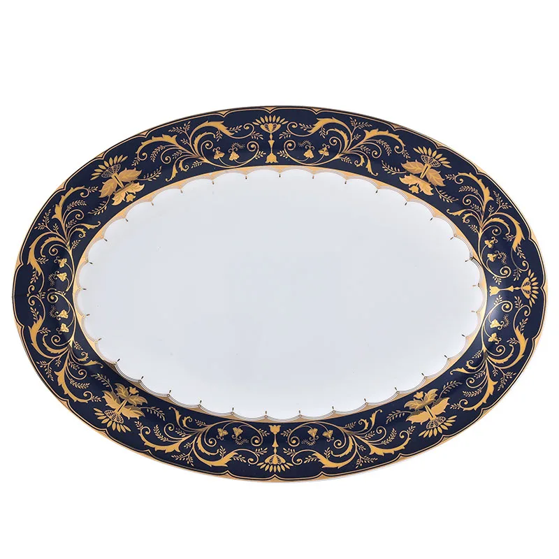 

12-дюймовая креативная Бытовая столовая посуда, большая тарелка с рыбой на пару, кухонная тарелка для отеля